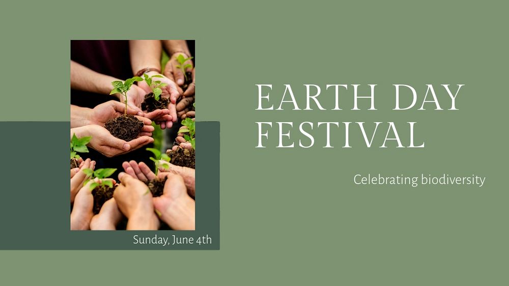 Earth day  blog banner template, editable text