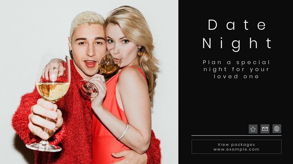 Date night  blog banner template, editable text