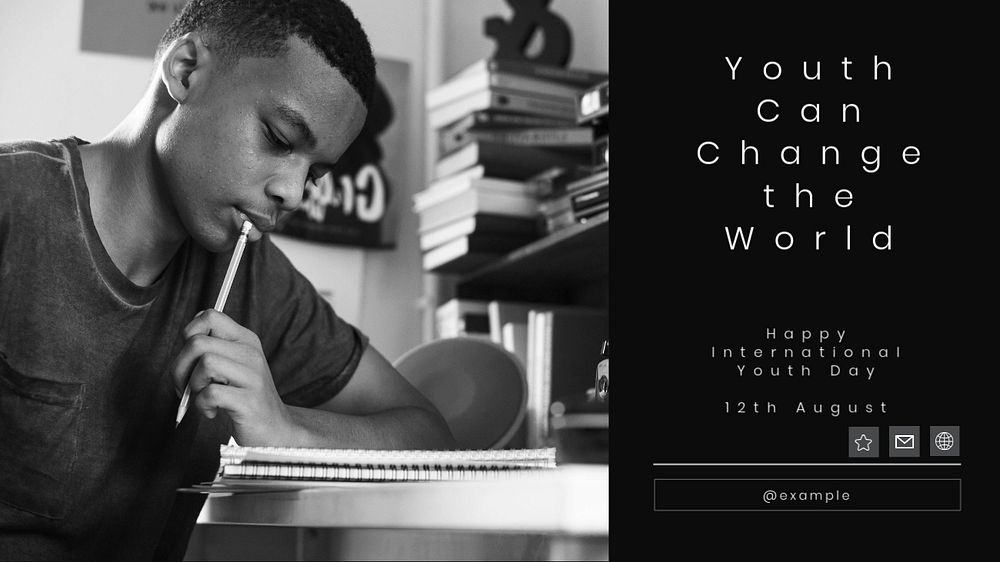 Youth day  blog banner template, editable text