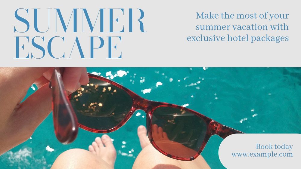 Summer escape  blog banner template, editable text