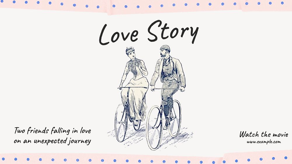 Love story  blog banner template, editable text