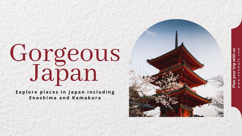 Japan travel ads  blog banner template, editable text