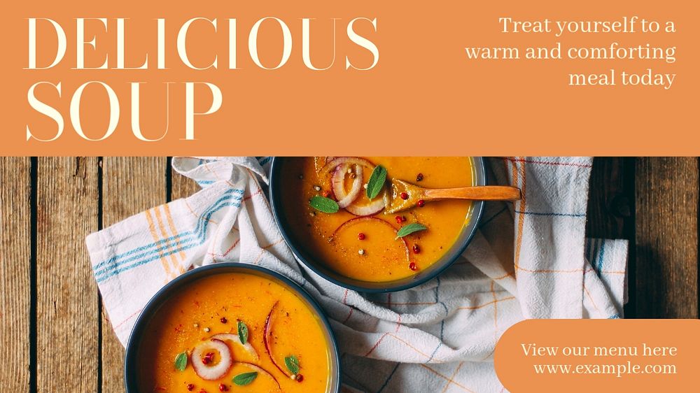 Delicious soup  blog banner template, editable text