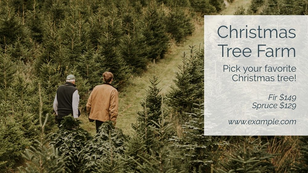 Christmas tree farm  blog banner template, editable text