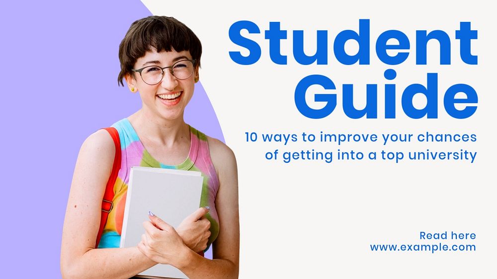 Student guide  blog banner template, editable text