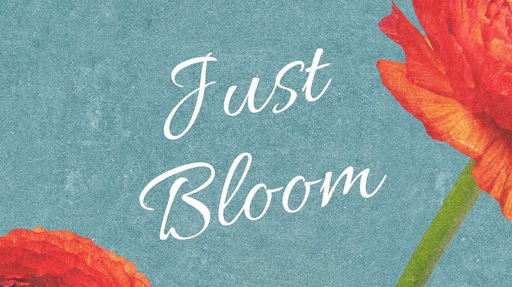 Bloom, positivity quote blog banner template, editable text