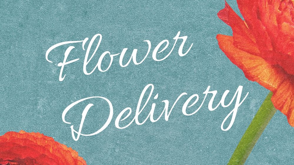 Flower delivery blog banner template, editable text