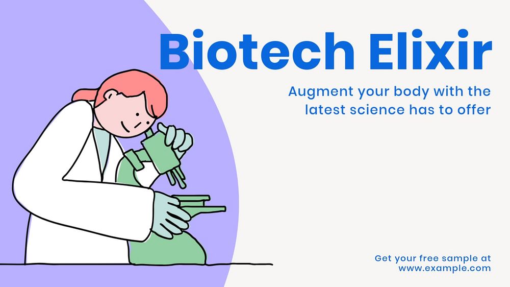 Biotechnology blog banner template, editable text