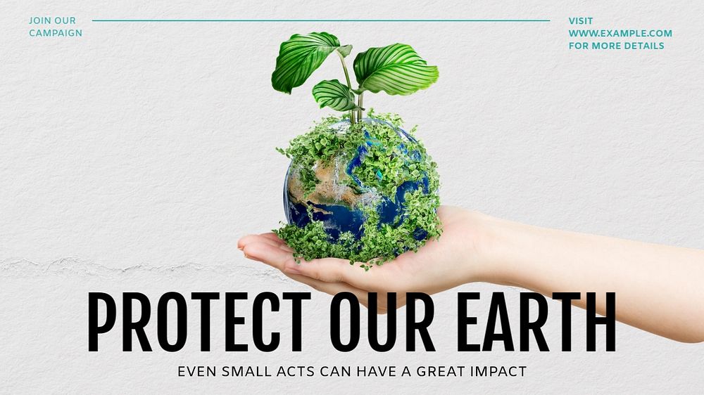 Protect our Earth  blog banner template, editable text