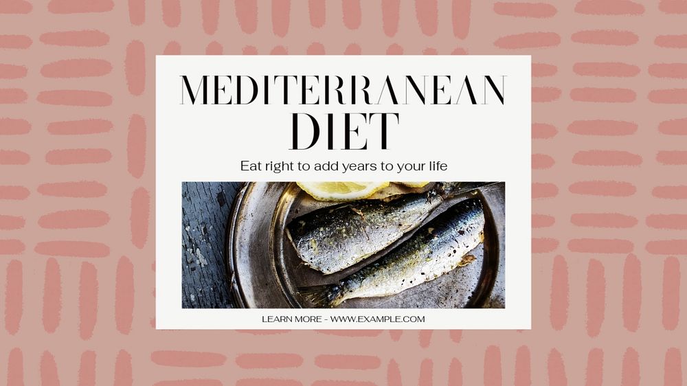 Mediterranean diet  blog banner template, editable text