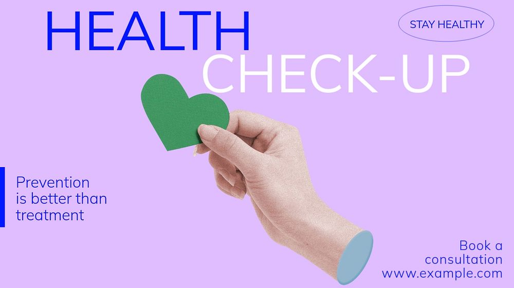 Health check up  blog banner template, editable text