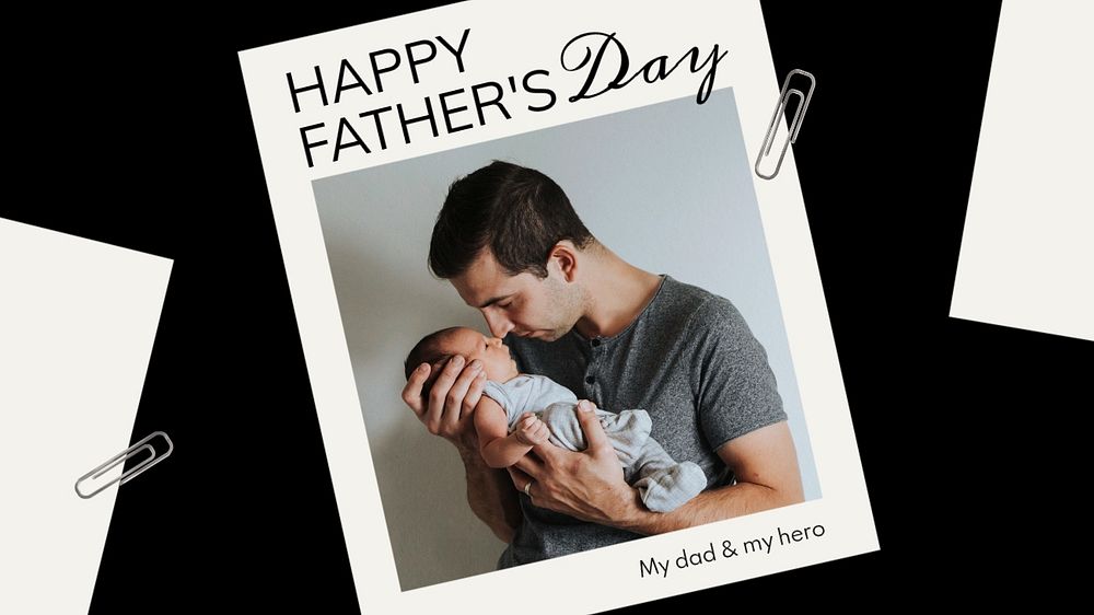 Happy father's day  blog banner template, editable text