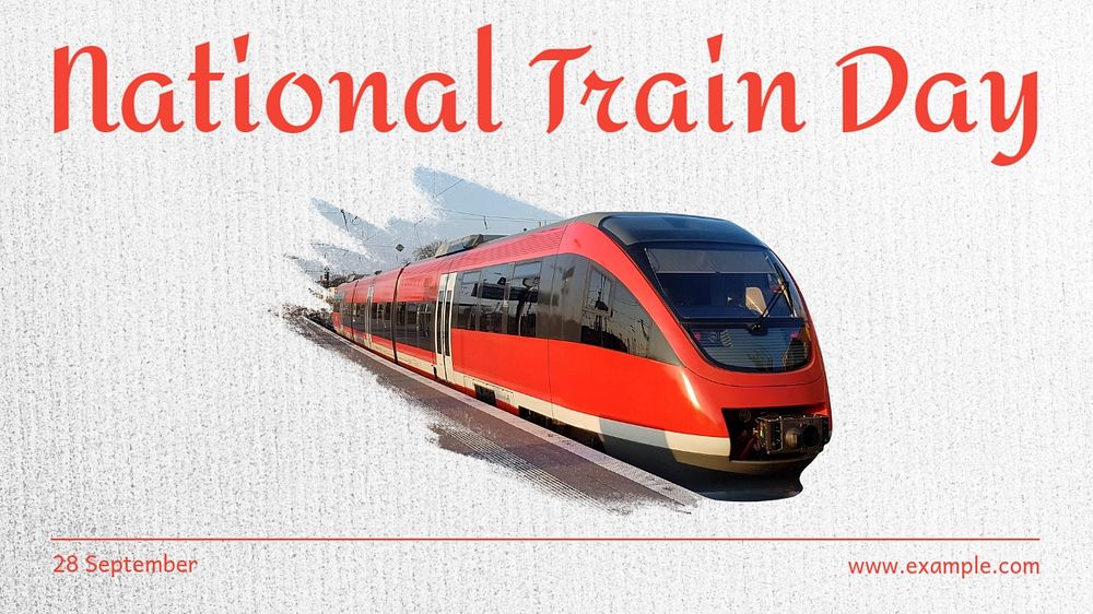 National train day  blog banner template, editable text