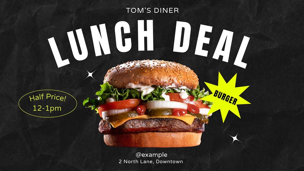 Lunch deal  blog banner template, editable text