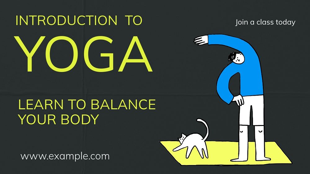 Yoga introduction  blog banner template, editable text