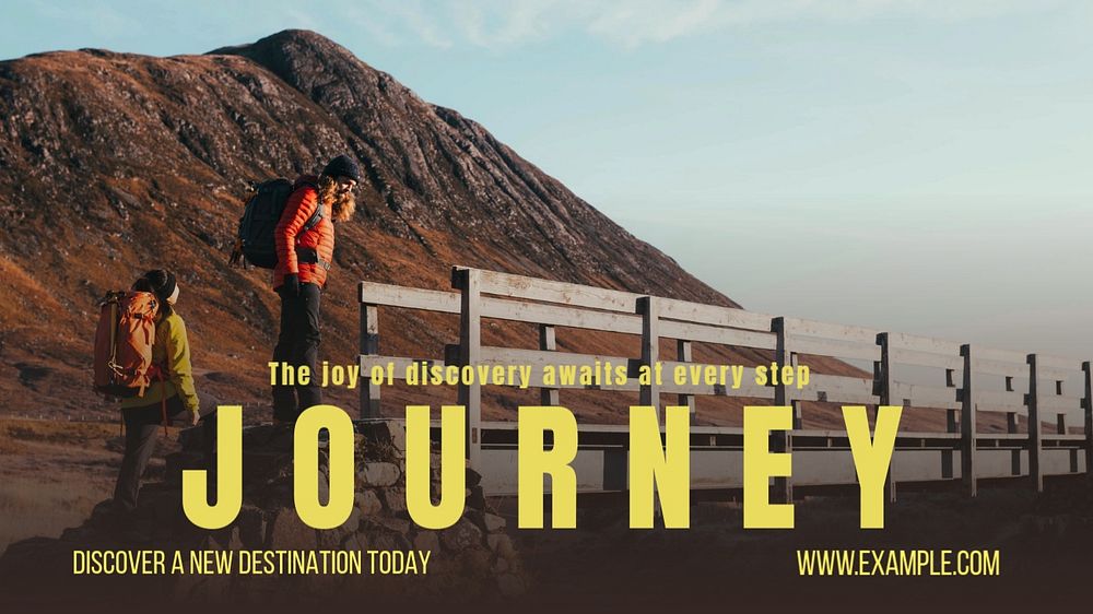 Journey  blog banner template, editable text