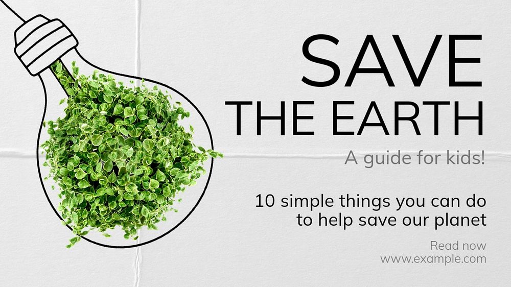 Save the earth blog banner template, editable text