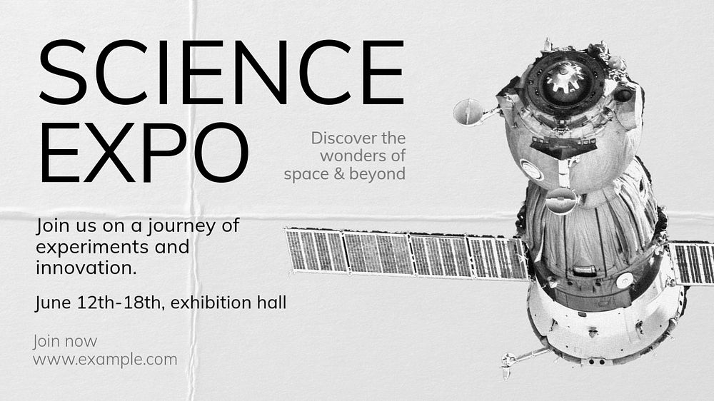 Science expo blog banner template, editable text