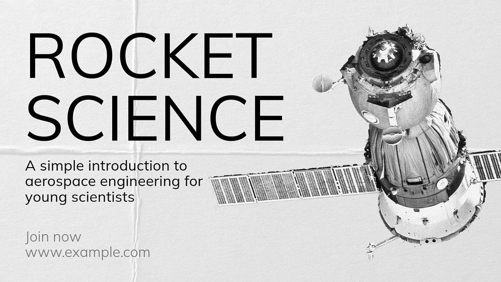 Rocket science blog banner template, editable text