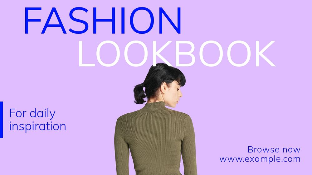 Fashion lookbook  blog banner template, editable text