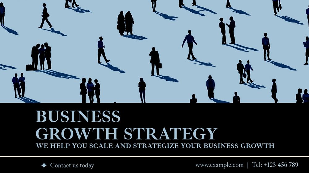 Business growth  blog banner template, editable text