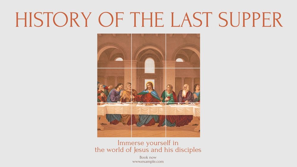 Last supper history  blog banner template, editable text