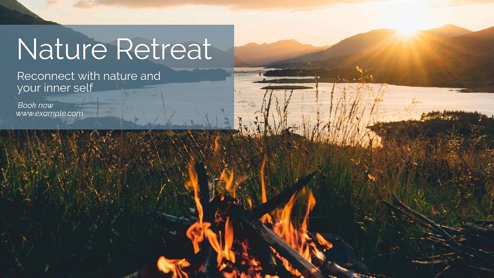 Nature retreat  blog banner template, editable text