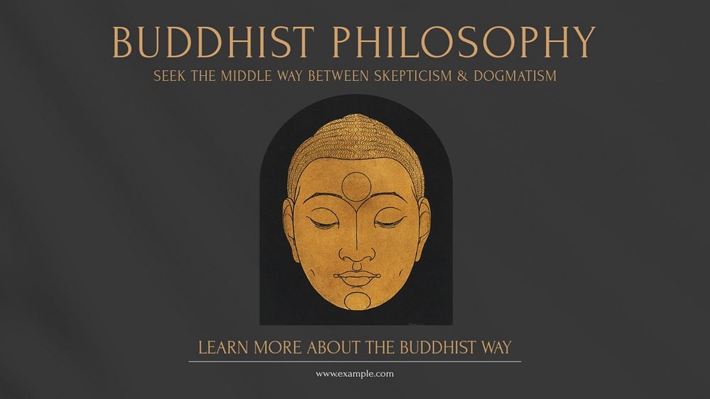 Buddha statue  blog banner template, editable text