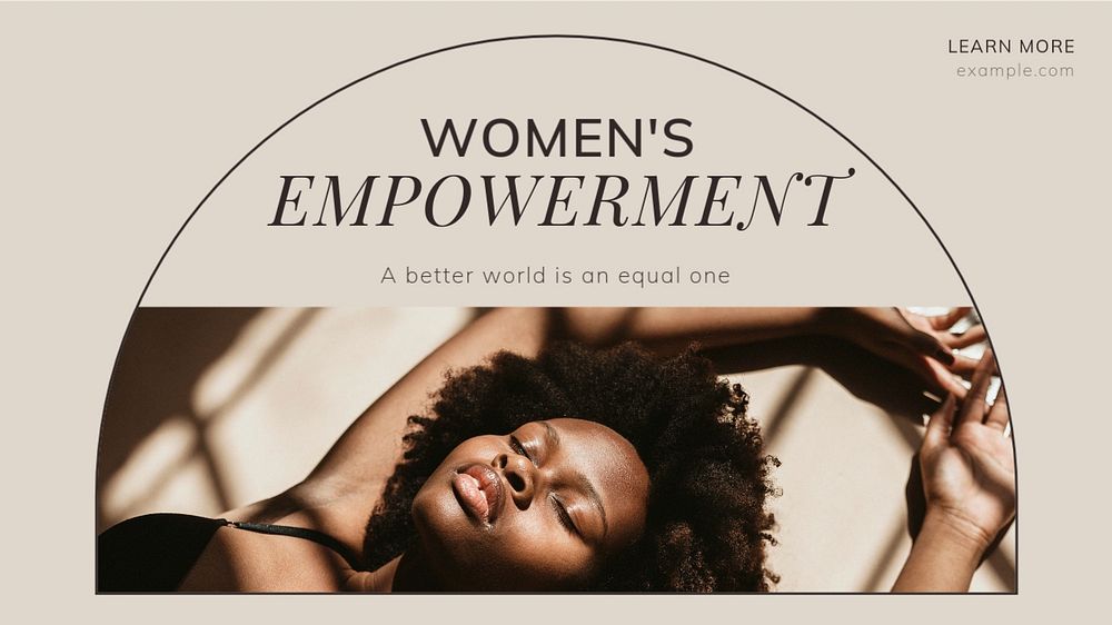 Women's empowerment  blog banner template, editable text