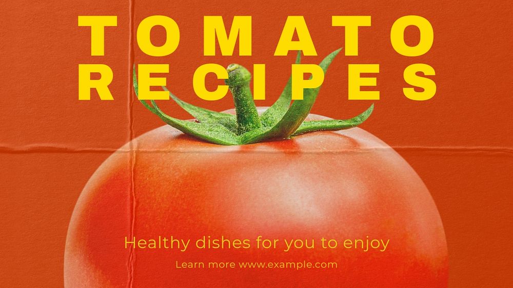 Tomato recipes  blog banner template, editable text