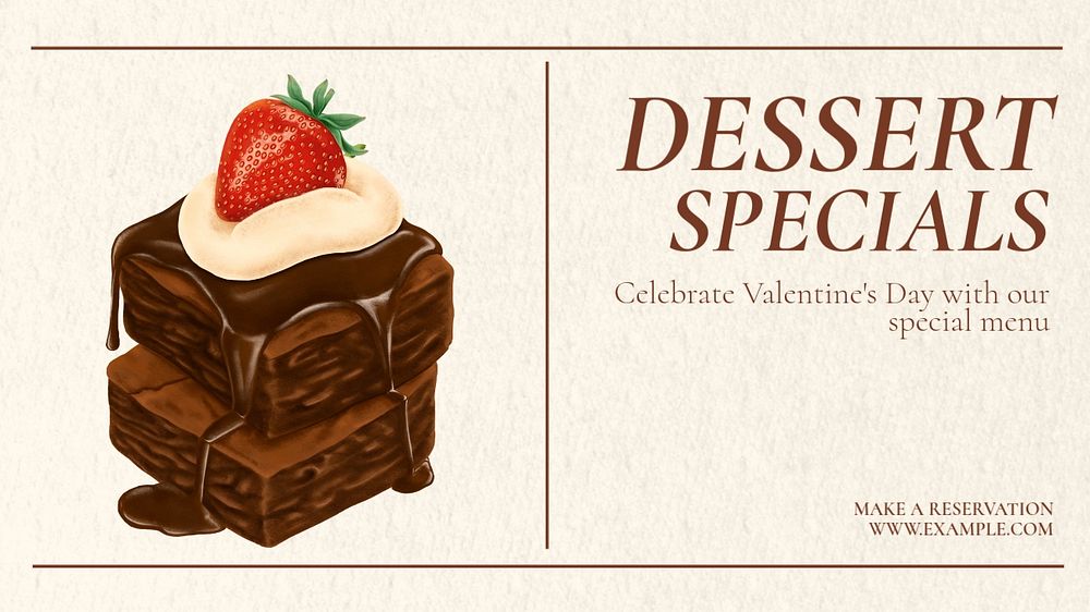 Dessert specials blog banner template, editable text