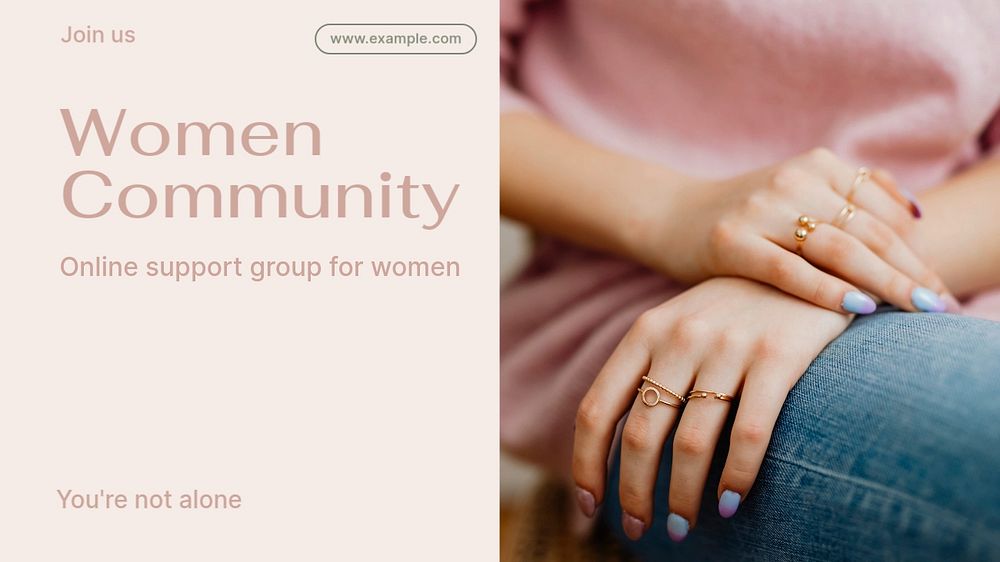 Women community  blog banner template, editable text