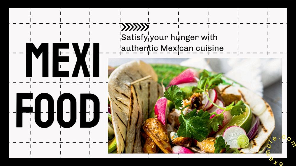 Mexi food blog banner template, editable text