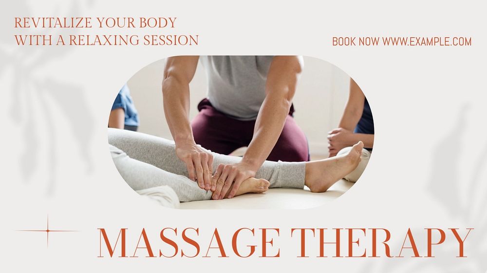 Massage therapy  blog banner template, editable text