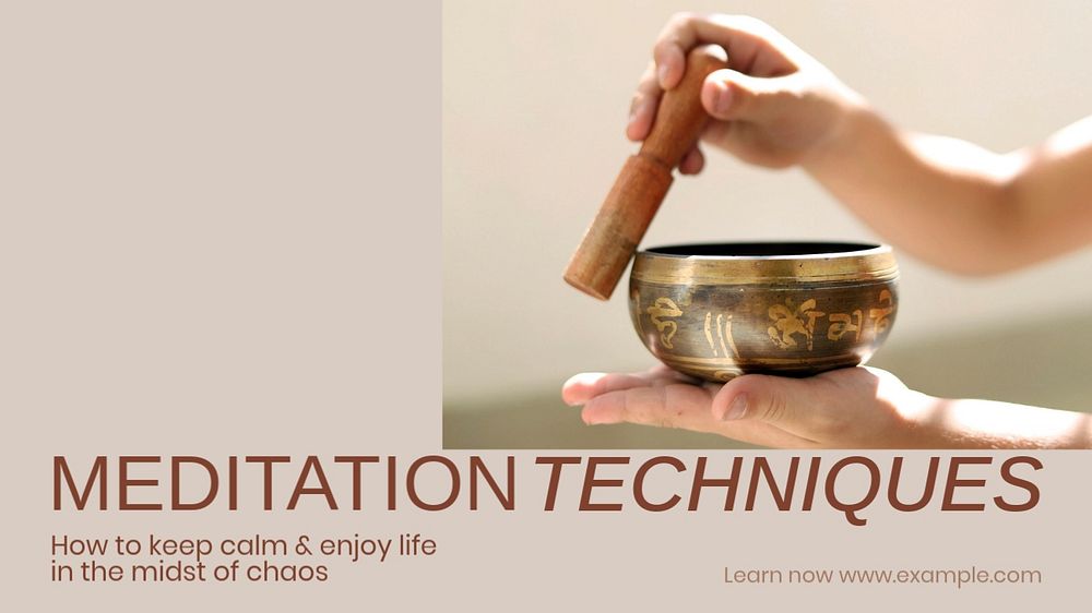 Meditation techniques  blog banner template, editable text