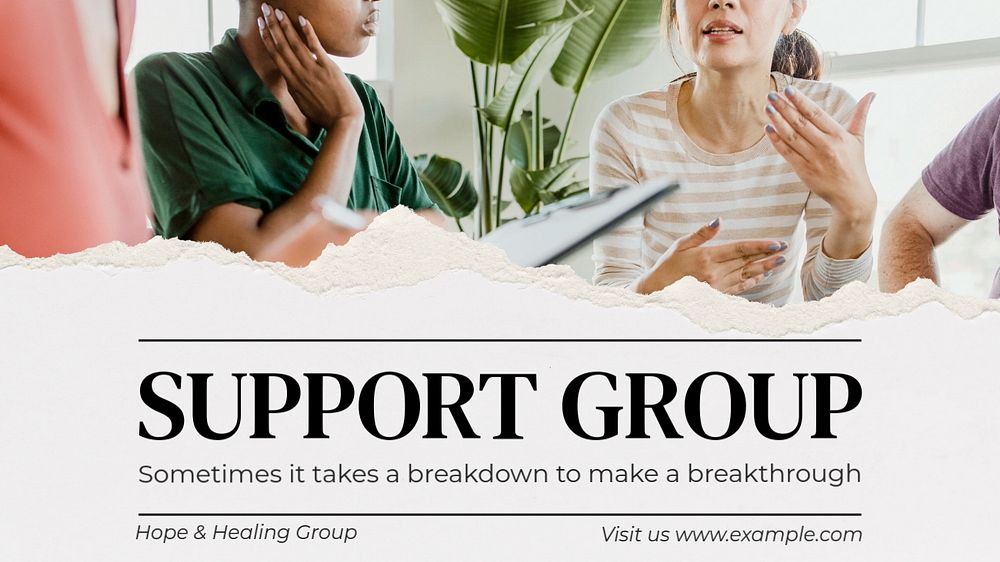 Support group  blog banner template, editable text