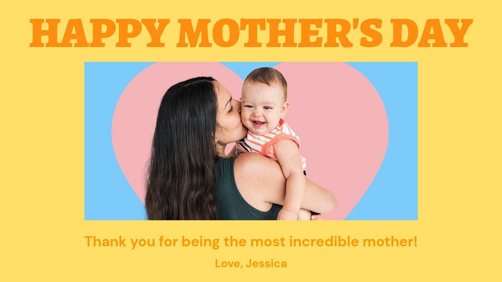 Happy mother's day blog banner template, editable text