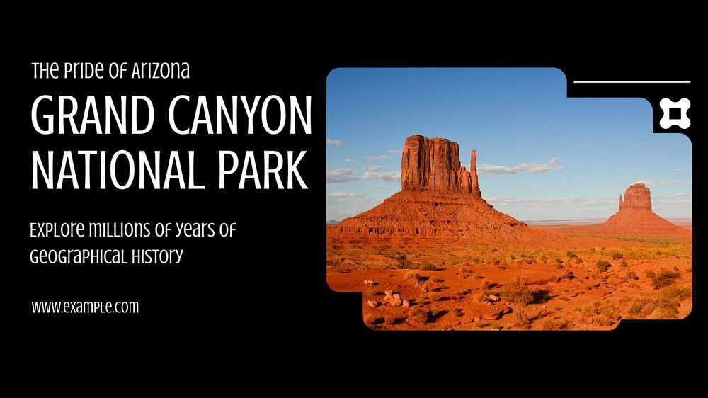 Grand canyon  blog banner template, editable text