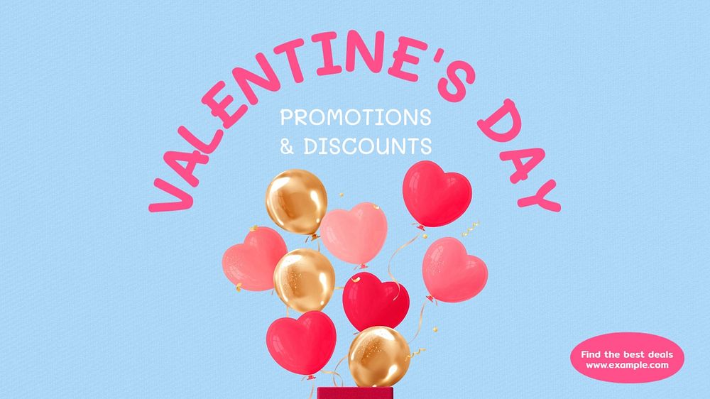 Valentine's day sale  blog banner template, editable text