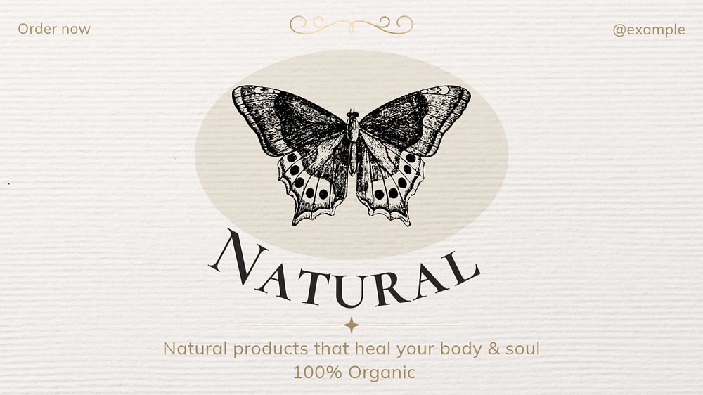 Natural products blog banner template, editable text