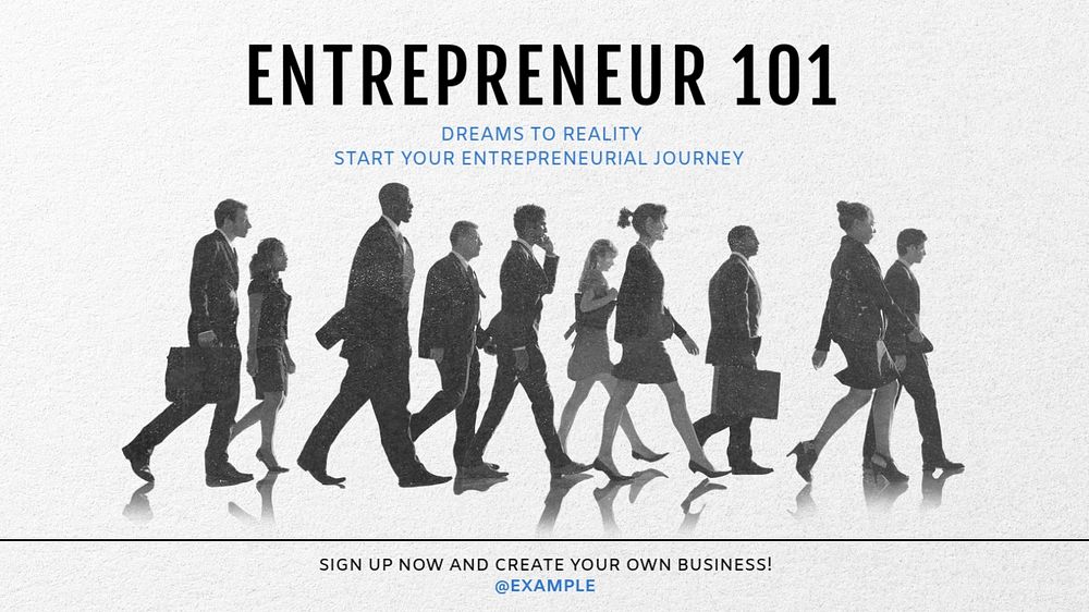 Entrepreneur 101   blog banner template, editable text