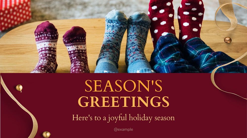 Season's greetings  blog banner template, editable text