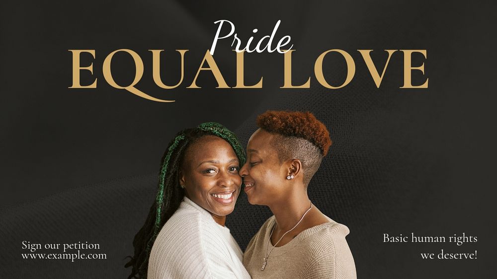 Equal love  blog banner template, editable text