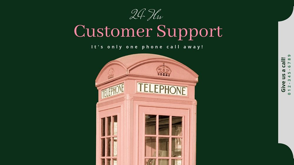 Customer support   blog banner template, editable text