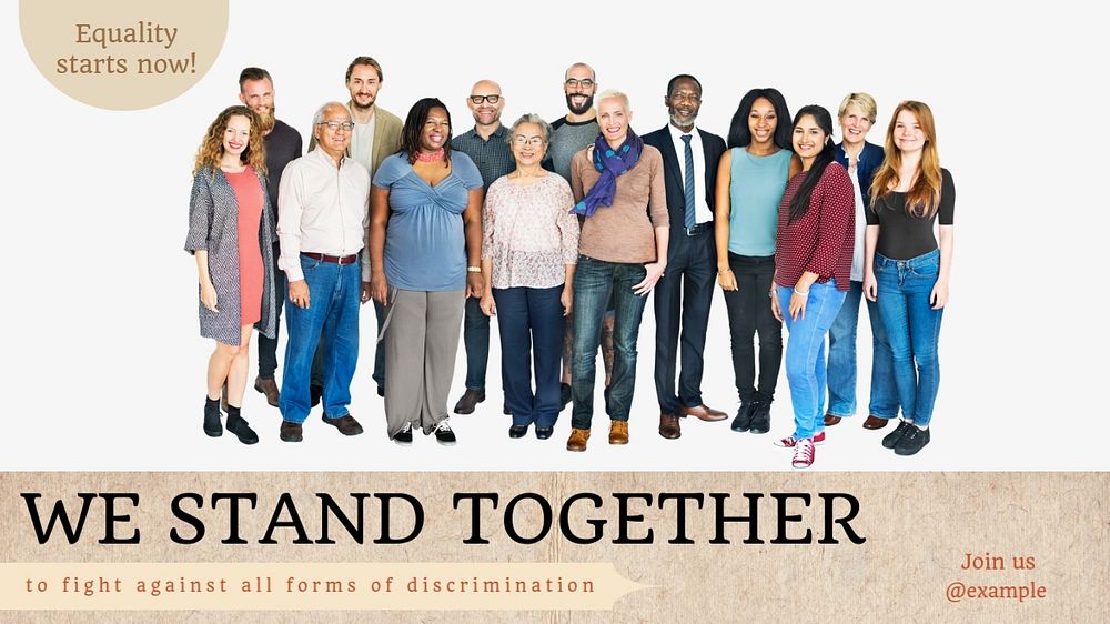 Diversity campaign  blog banner template, editable text