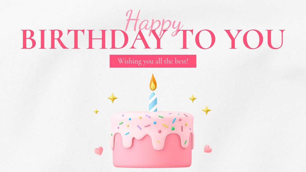 Happy birthday blog banner template, editable text