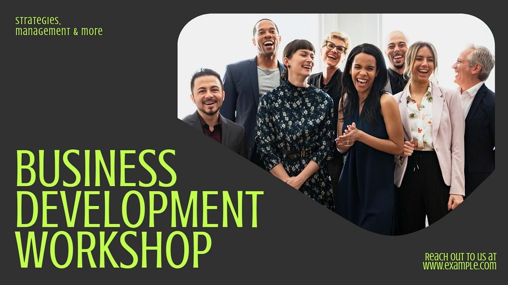 Business development workshop  blog banner template, editable text