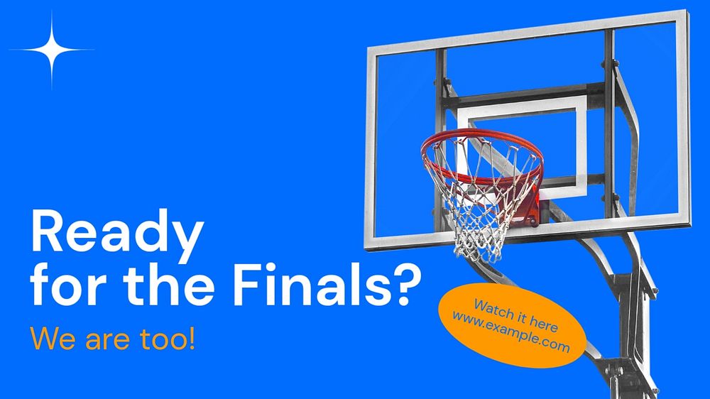 Basketball final  blog banner template, editable text