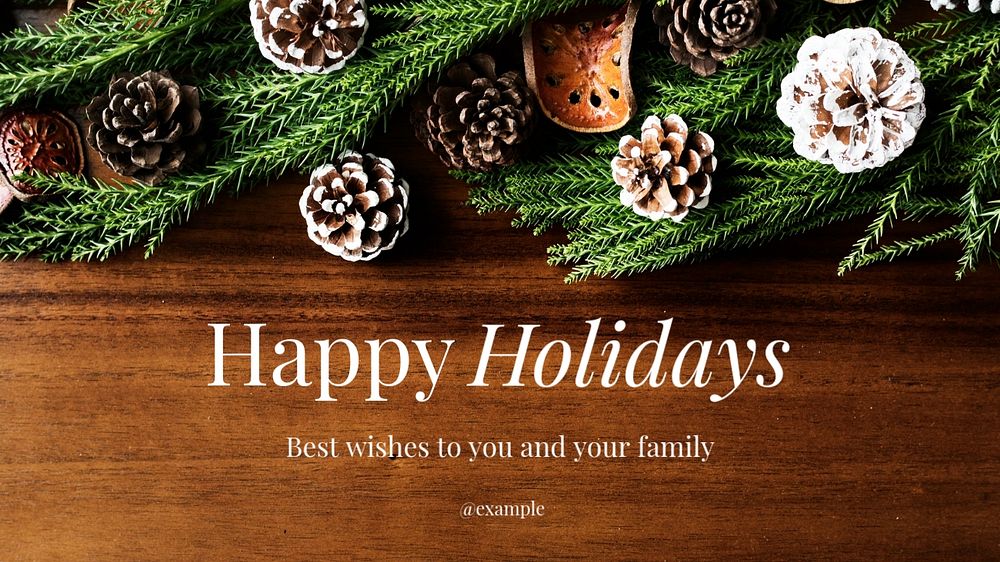 Happy holidays  blog banner template, editable text