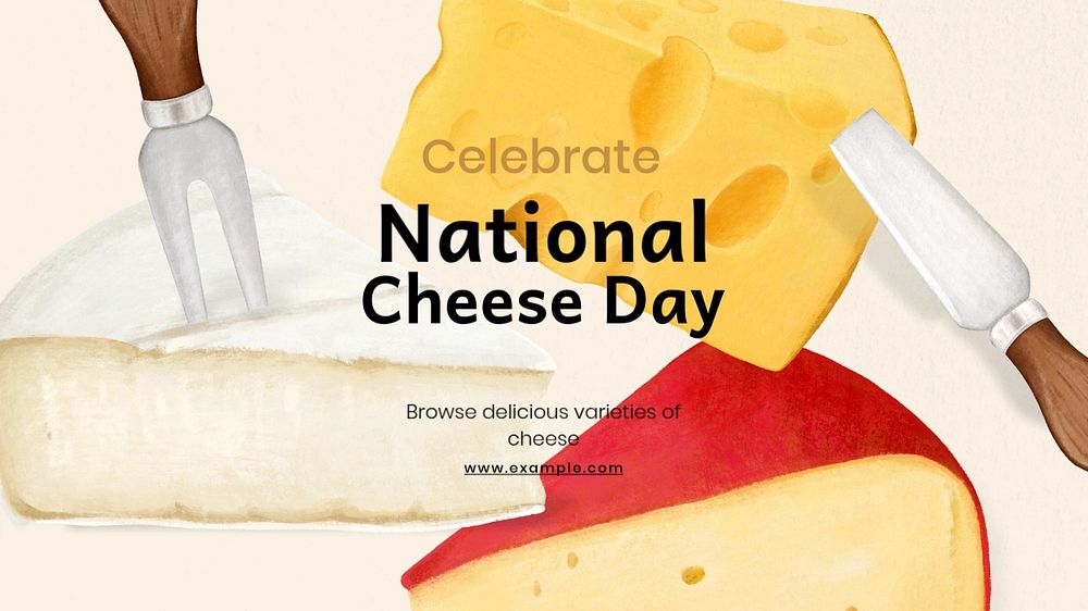 National cheese day blog banner template, editable text